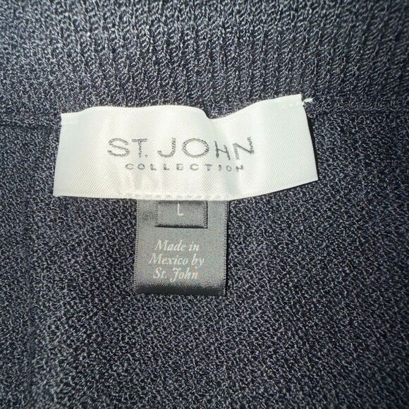 St. John Collection Wool Blend Knit Pull-on Pencil Skirt Black Large - Picture 6 of 6